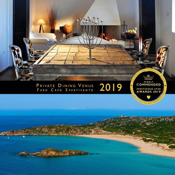 Private Dining Venue Highly Commended 2019, Faro Capo Spartivento, Prestigious Star Awards
