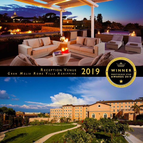 Reception Venue Winner 2019, Gran Melia Rome Villa Agrippina, Prestigious Star Awards