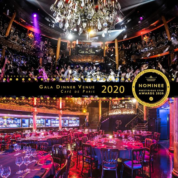 Best Gala Dinner Venue Nominee 2020, Cafe de Paris, Prestigious Star Awards