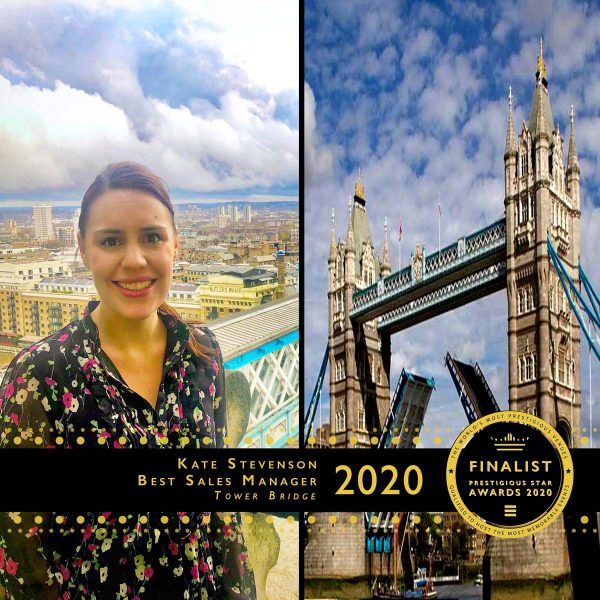 Sales Manager Finalist 2020, Kate Stevenson, Tower Bridge, Prestigious Star Awards