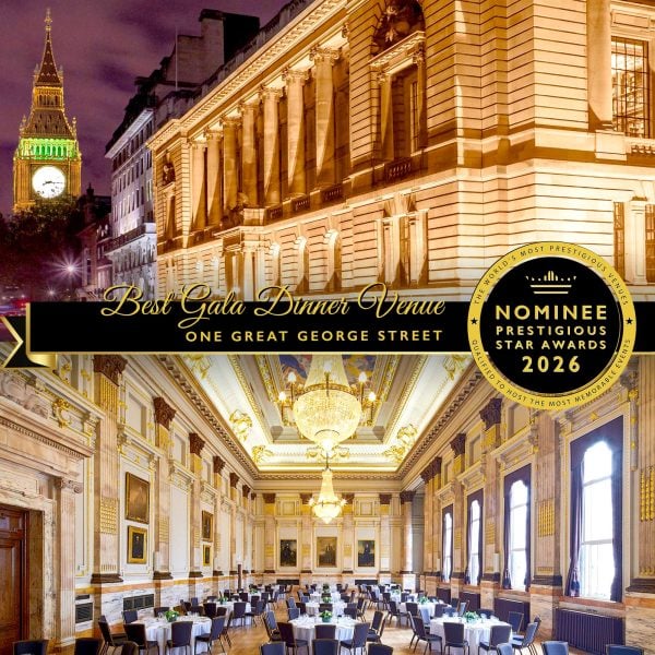 Best Gala Dinner Venue Nominee 2026, One Great George Street, Prestigious Star Awards