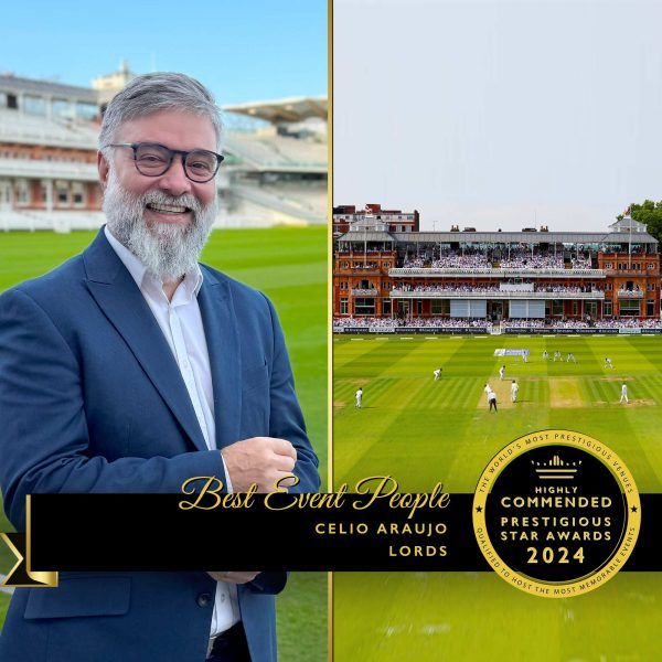 Best Events Manager Highly Commended 2024, Celio Araujo at Lords, Prestigious Star Awards