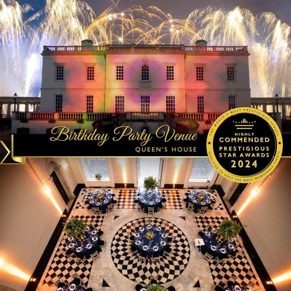 Birthday Party Venue Highly Commended 2024, Queen's House, Prestigious Star Awards