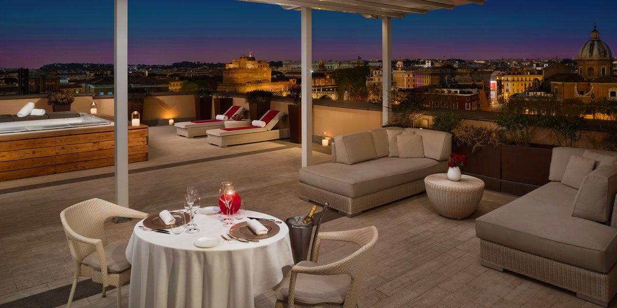 Terrace for Corporate Events, Gran Melia Rome Villa Agrippina, Prestigious Venues
